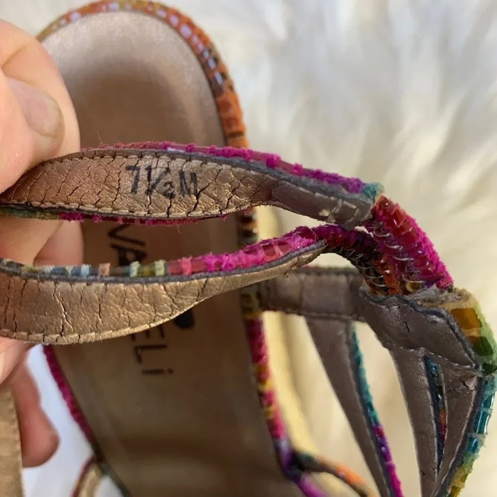 Vaneli‎ Strappy Rainbow Reptile Sandals Size 7.5